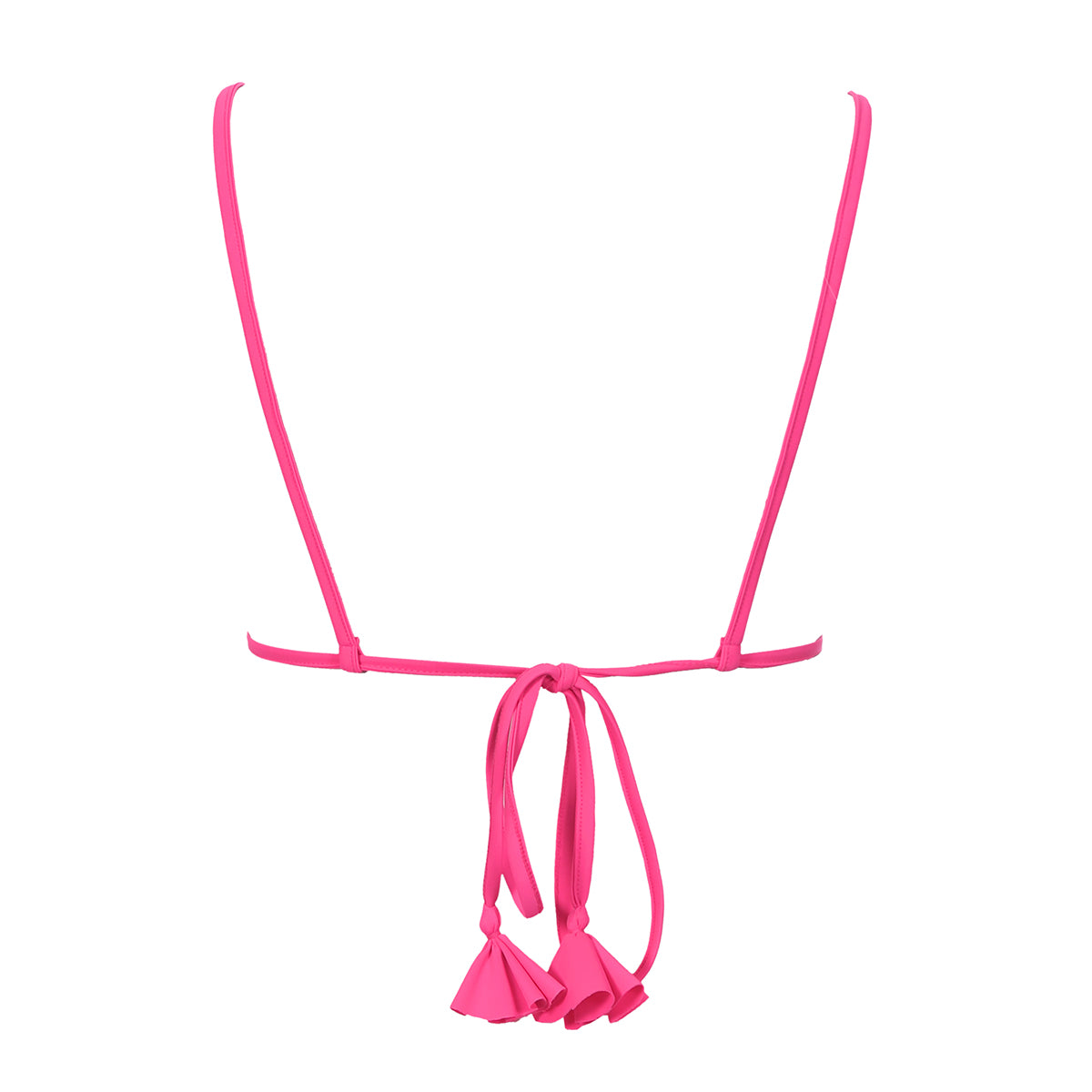 triangle string micro frill bikini top solid black