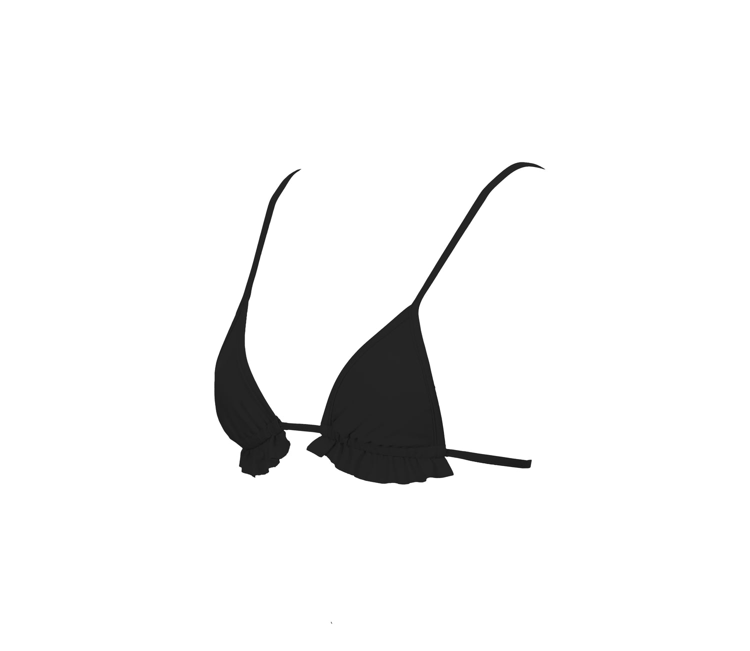 triangle string micro frill bikini top neon orange