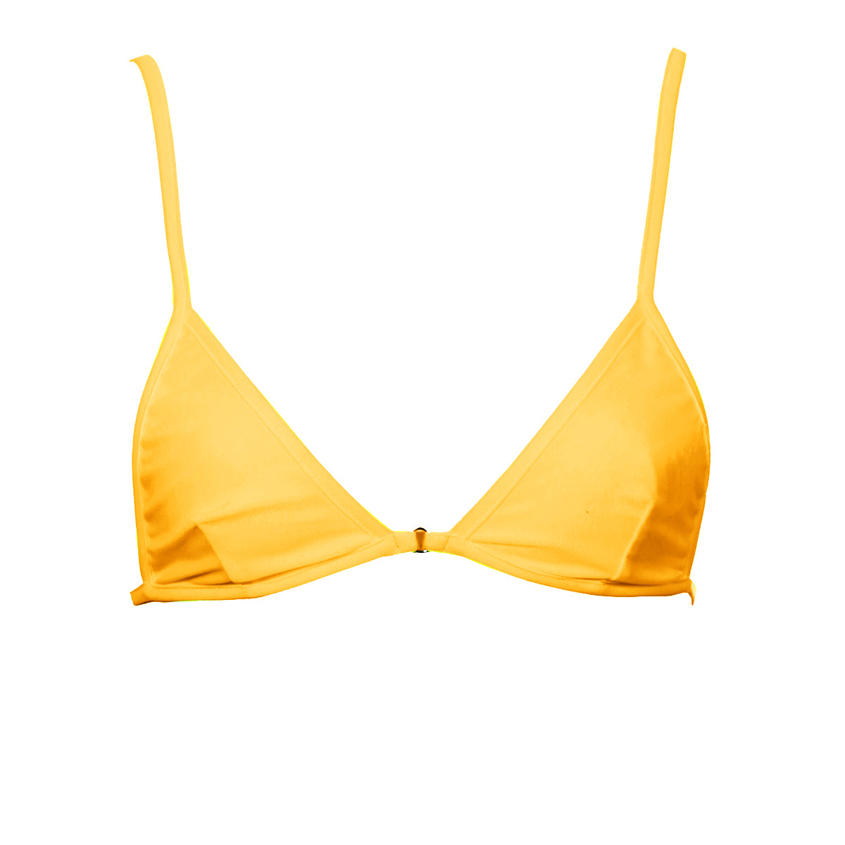 fixed micro triangle bikini top with tassel ties neon orange