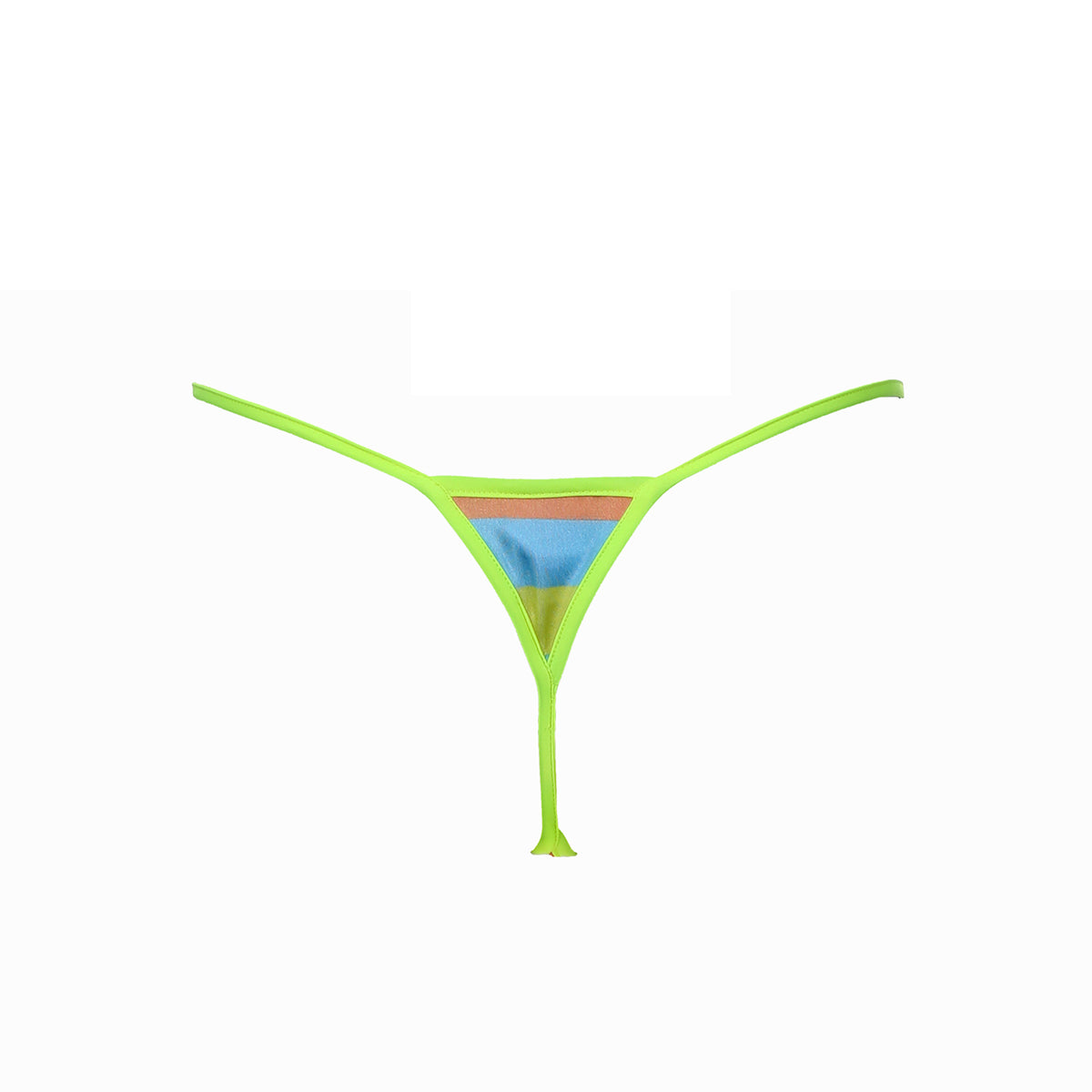 CALYPSO BIKINI BOTTOM - CANDY STRIPE / NEON YELLOW