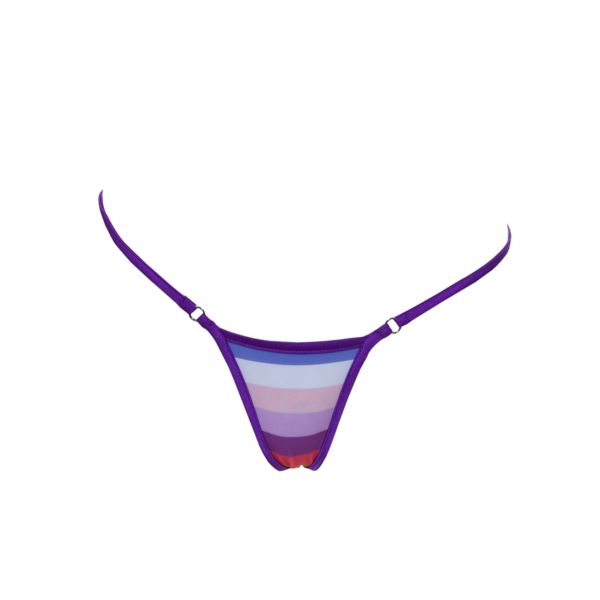 thong string stripe bikini bottom