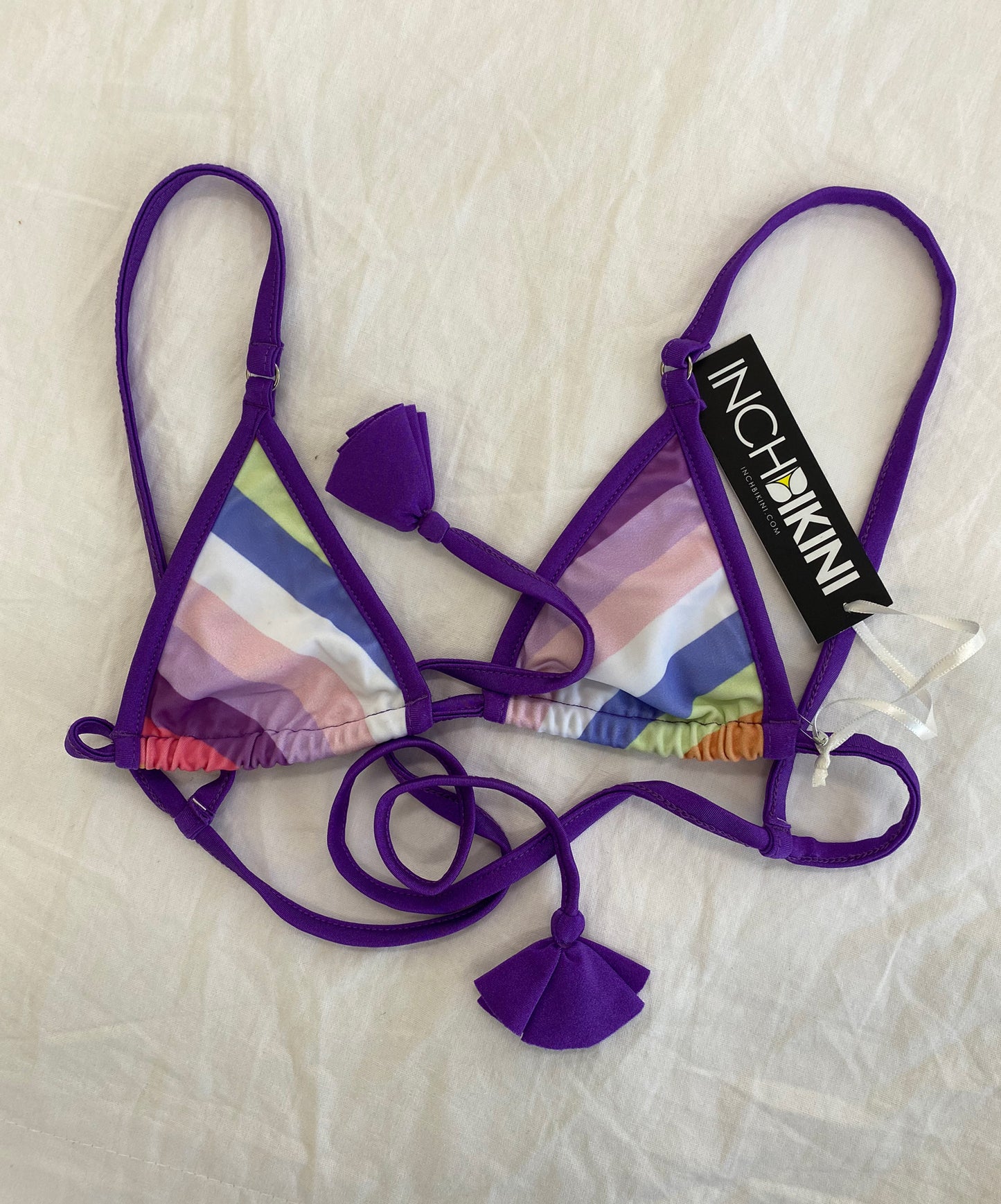 ELECTRA STRIPE BIKINI TOP - SUNSET / ROYALTY