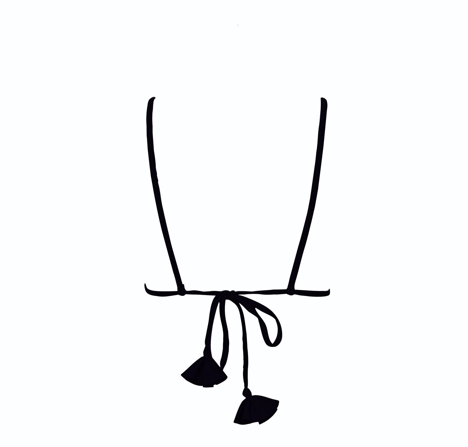 micro triangle string bikini top neon red with tassel ties