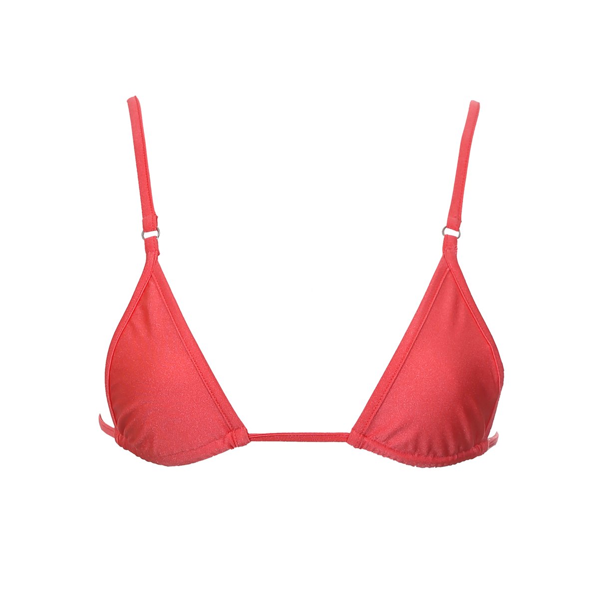 micro triangle string bikini top neon pink with tassel ties