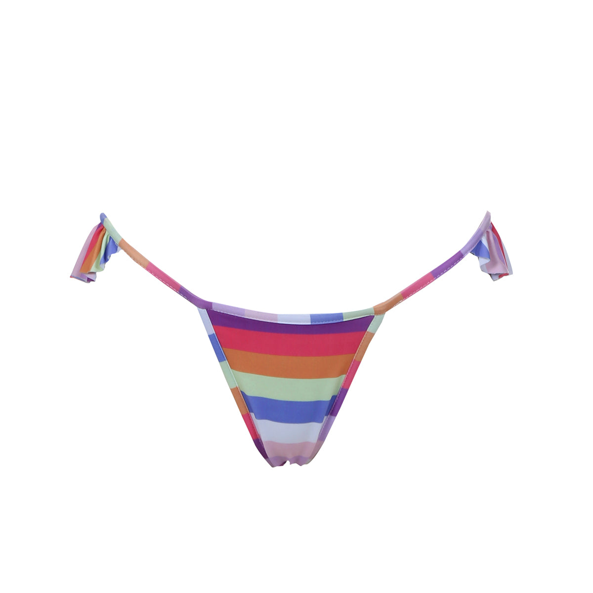 string frill bikini bottom stripe