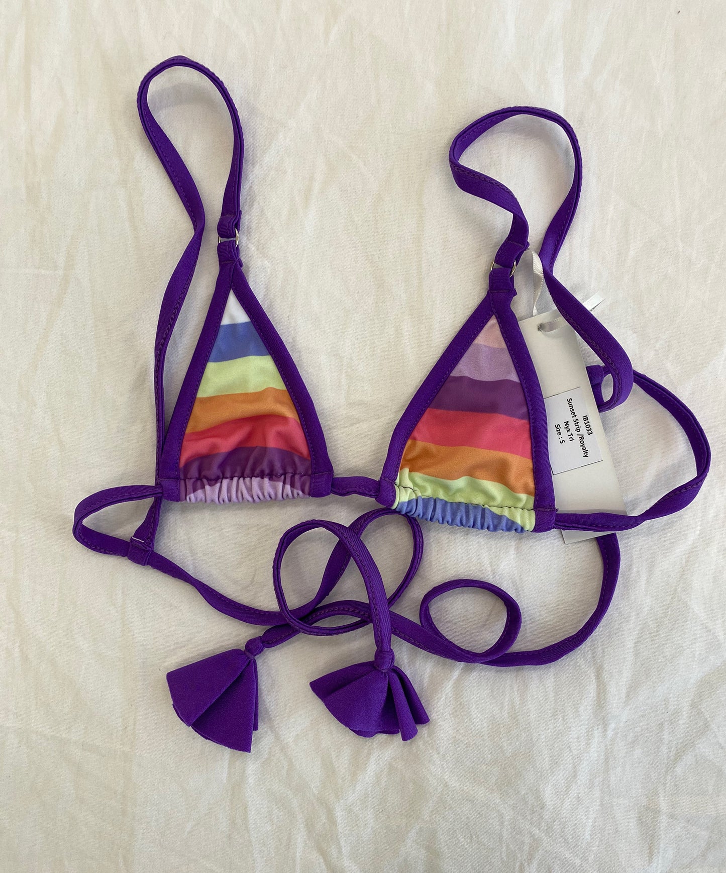 NYX MICRO TRI BIKINI TOP - Sunset Stripe / Royalty