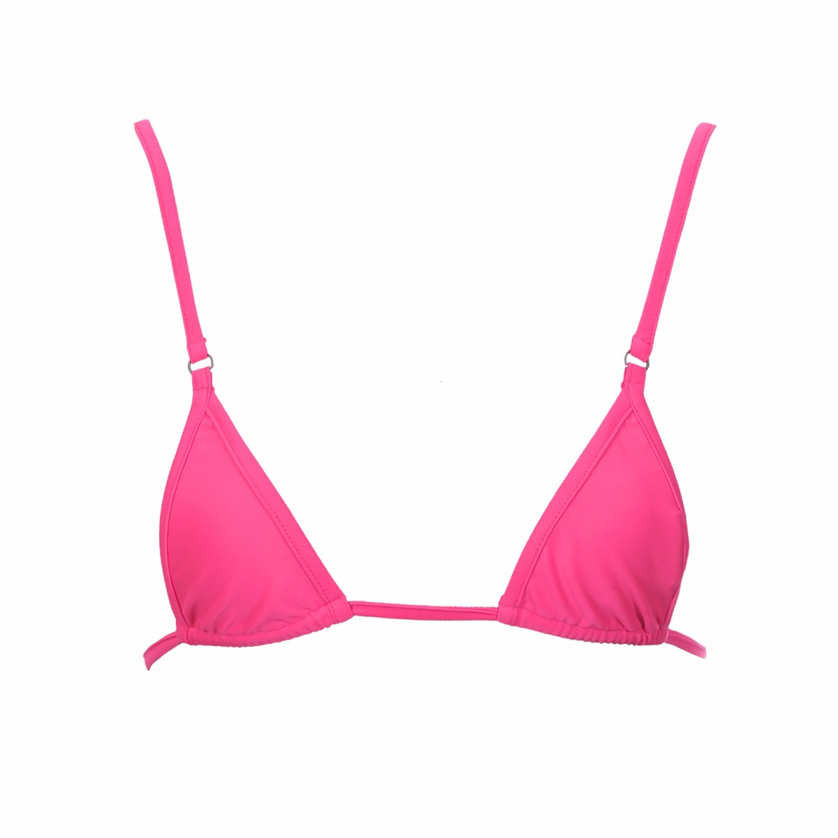 micro triangle string bikini top neon pink with tassel ties