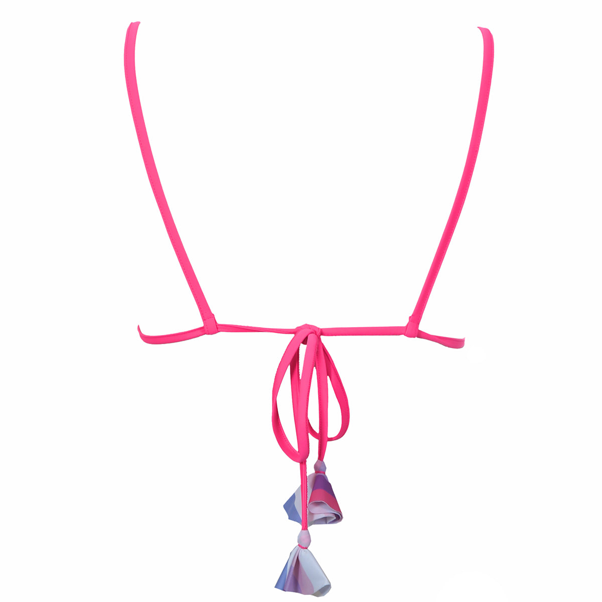 micro triangle string bikini top neon orange with tassel ties