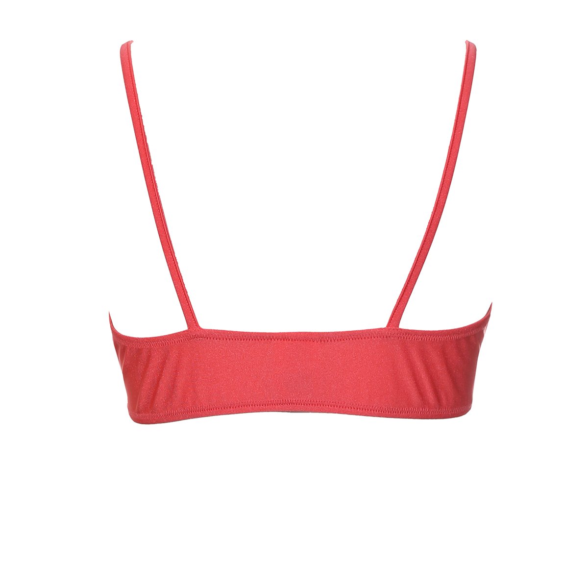 Tie front bralette bikini top neon red