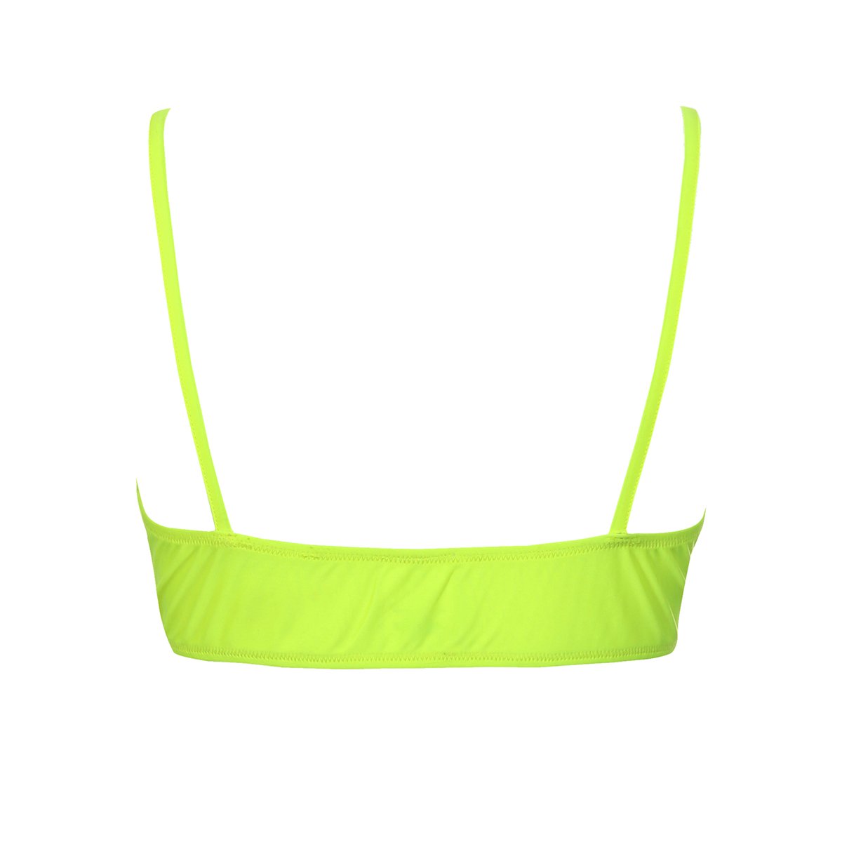 Tie front bralette bikini top neon yellow