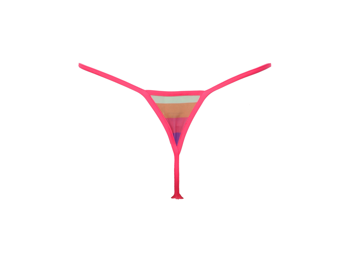 CALYPSO BIKINI BOTTOM - SUNSET STRIPE / FUSCHIA