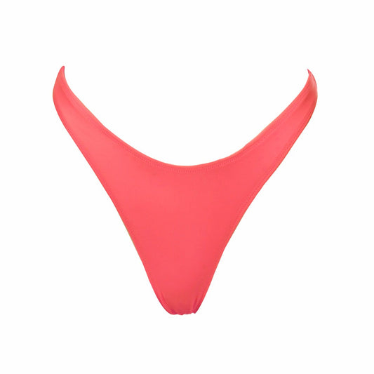 Cheeky hi cut micro bikini bottom neon red