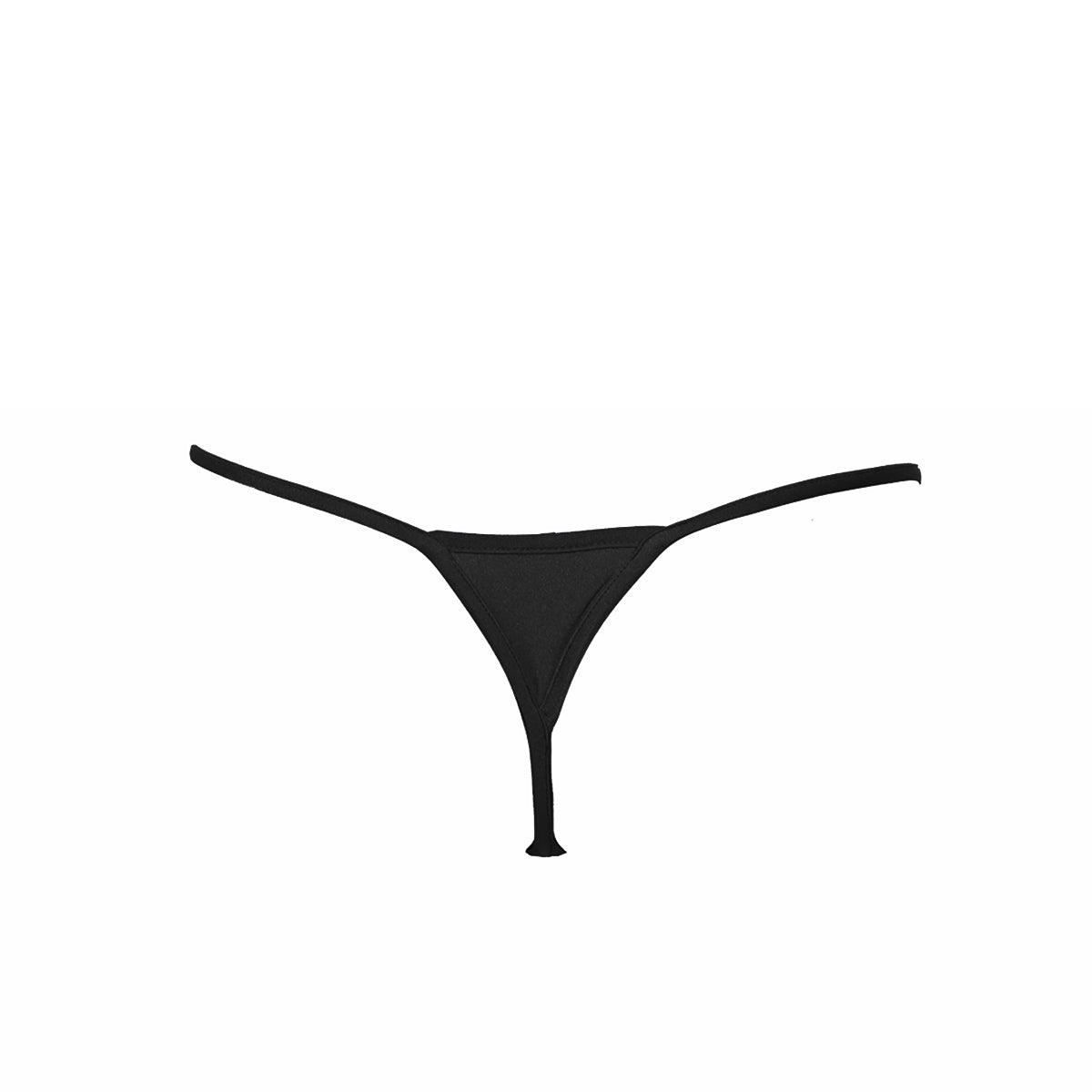 Thong string micro bikini bottom solid black