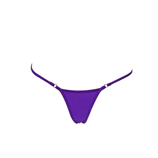 Thong string micro bikini bottom neon purple