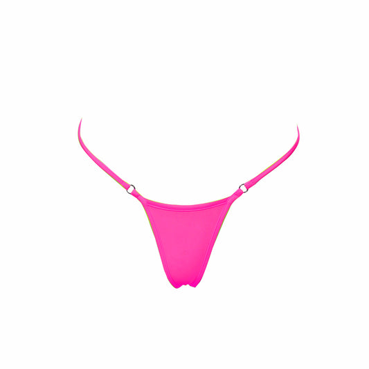Thong string micro bikini bottom neon pink
