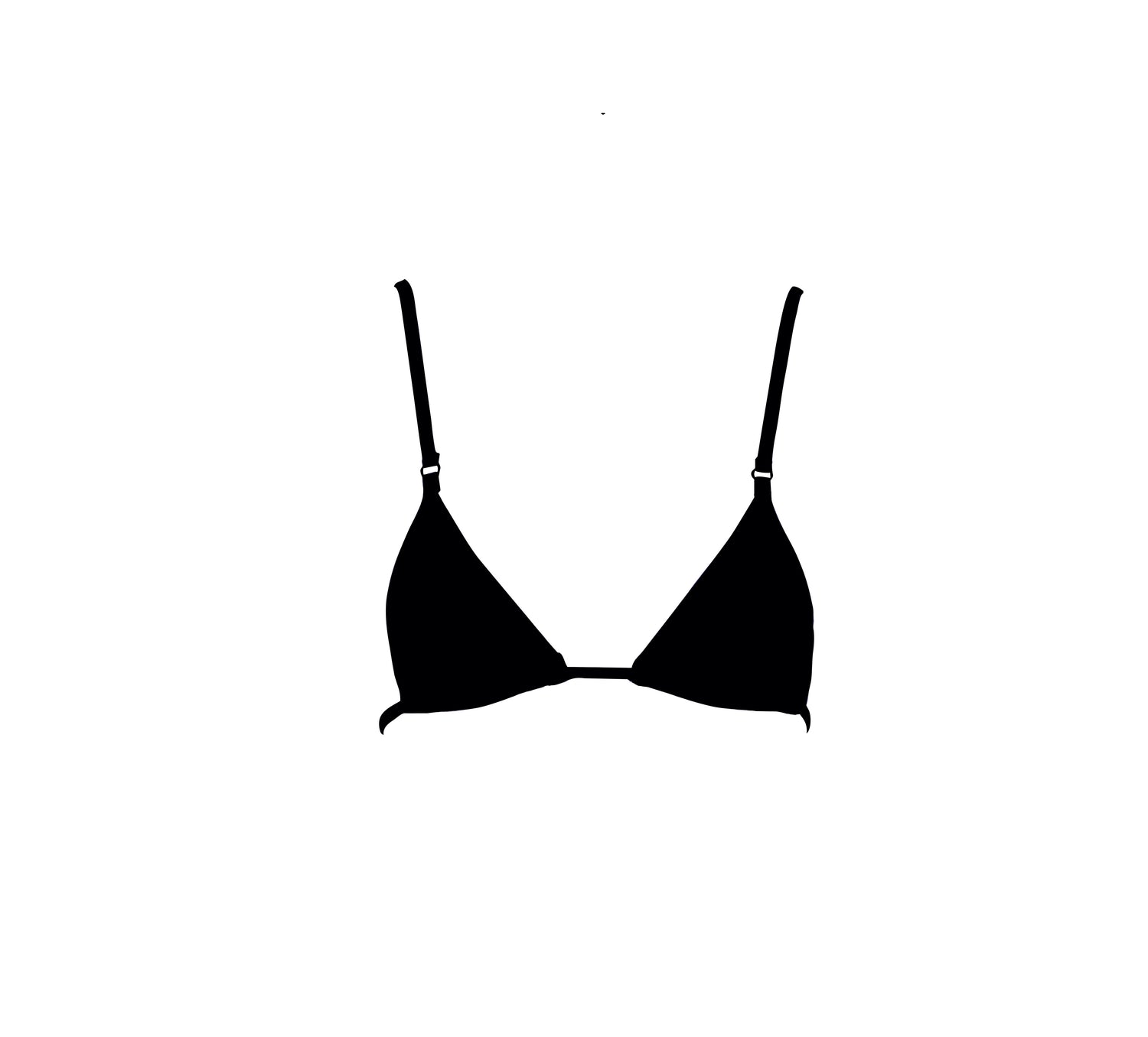 micro triangle string bikini top solid black with tassel ties
