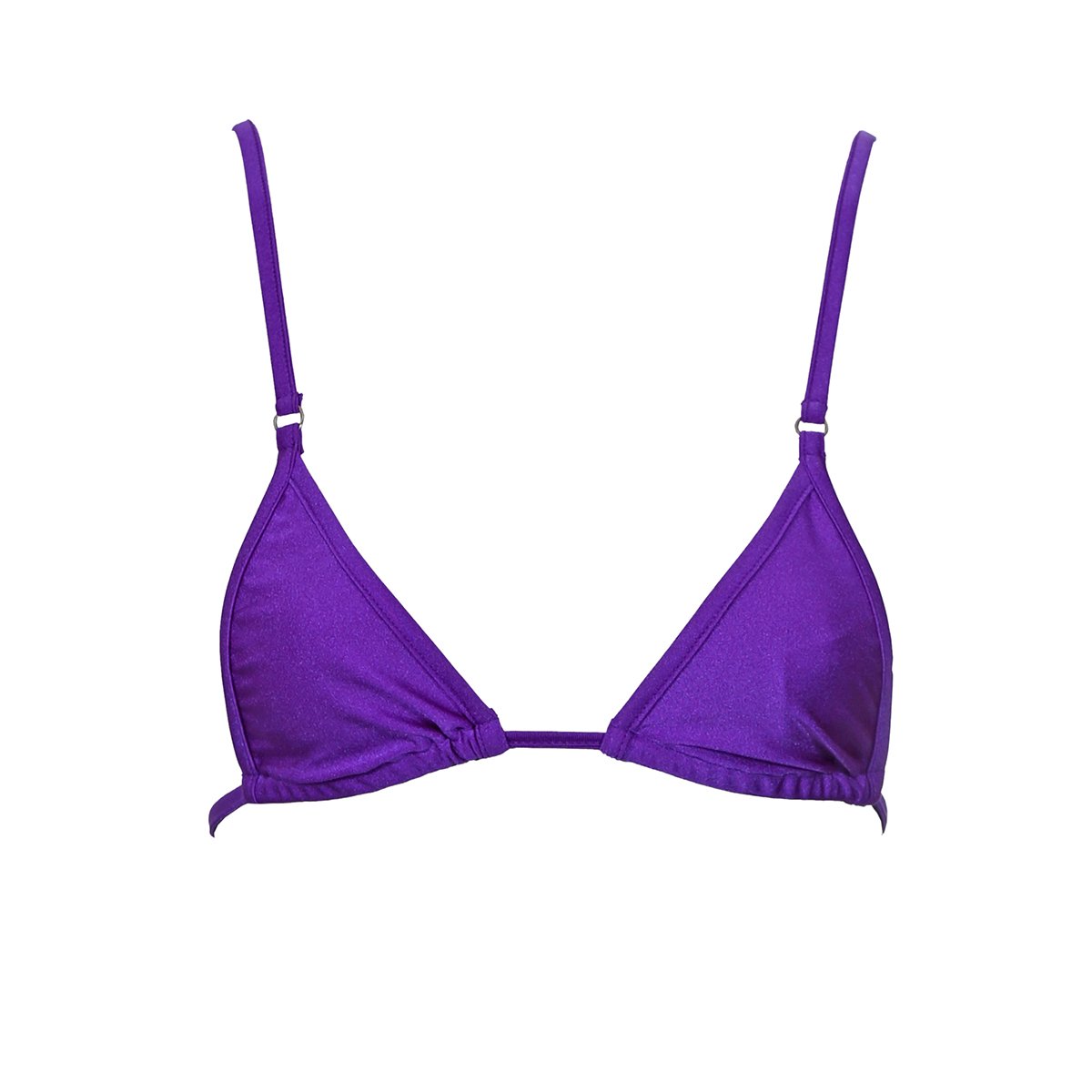 micro triangle string bikini top neon purple with tassel ties