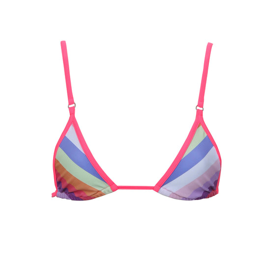 triangle string bikini top stripe