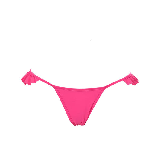 cheeky high cut string frill micro bikini neon pink