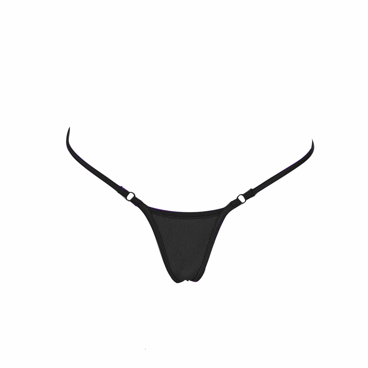 Thong g string micro bikini bottom solid black