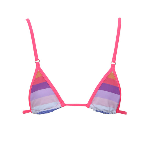 triangle string bikini top stripe