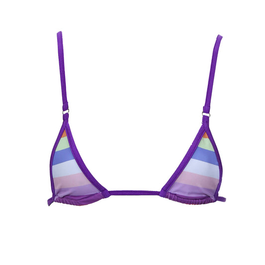 triangle string bikini top stripe